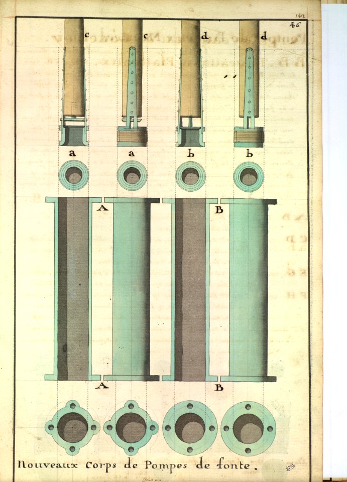 Corps de pompe de cale en fonte fin XVIIIè siècle