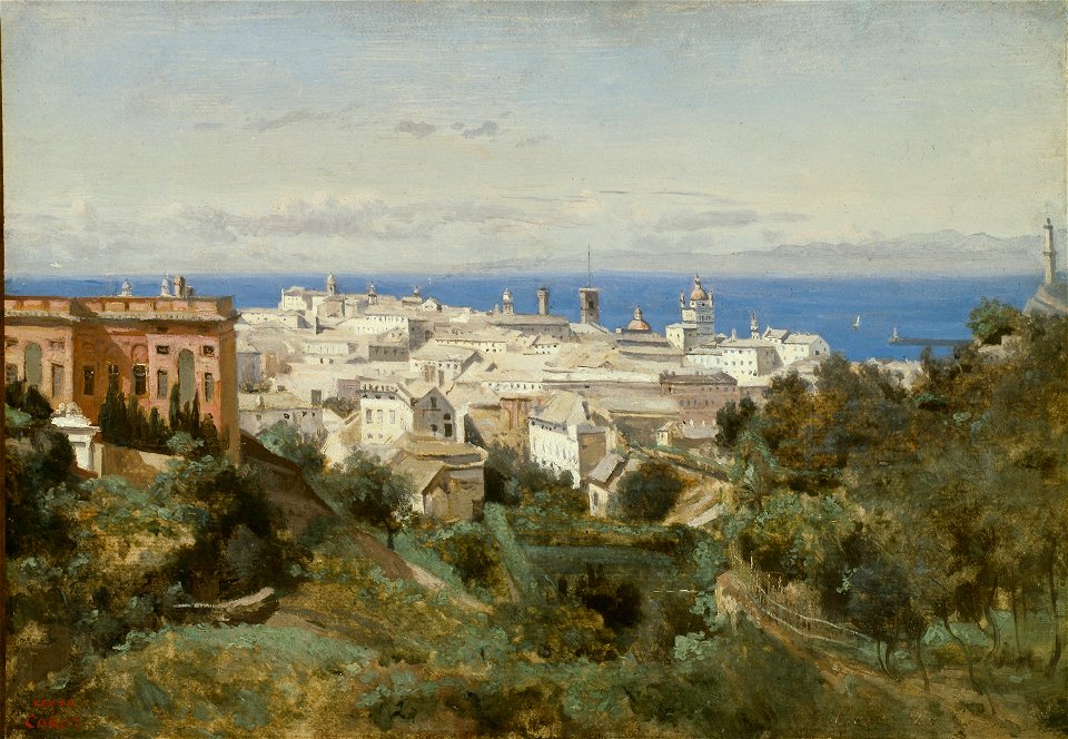 Jean-Baptiste-Camille Corot - Vue de Gênes (1834)