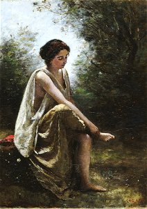 Jean Baptiste Camille Corot - Wounded Eurydice - 1894.1042 - Art Institute of Chicago. Free illustration for personal and commercial use.