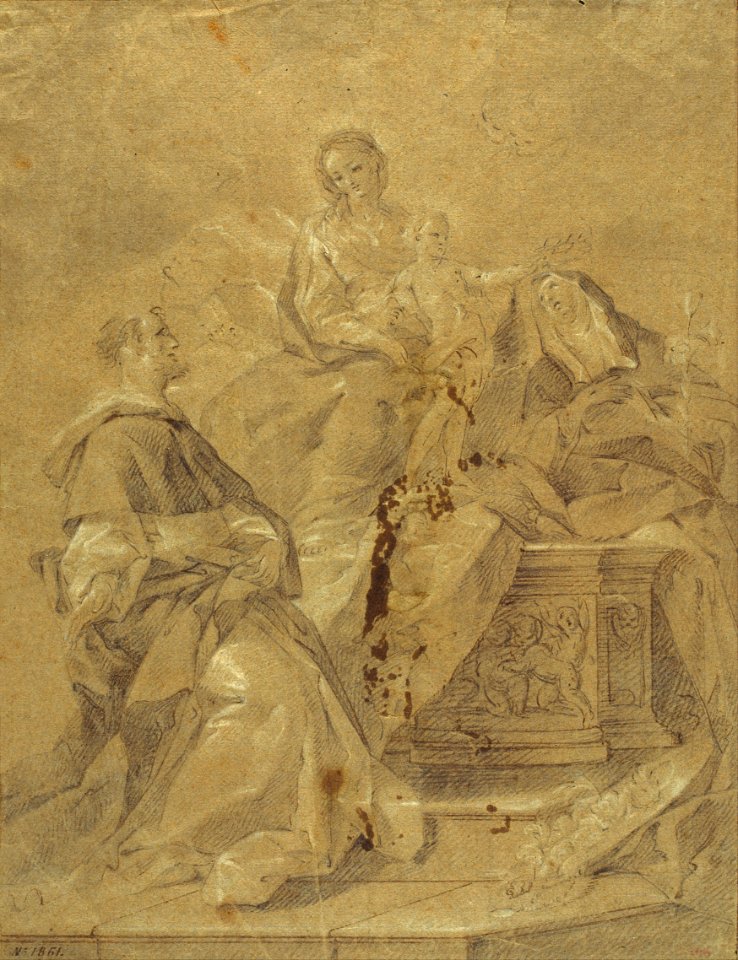 Corrado Giaquinto - Virgin and Child, Saint Catherine of Siena and Saint Dominic - Google Art Project