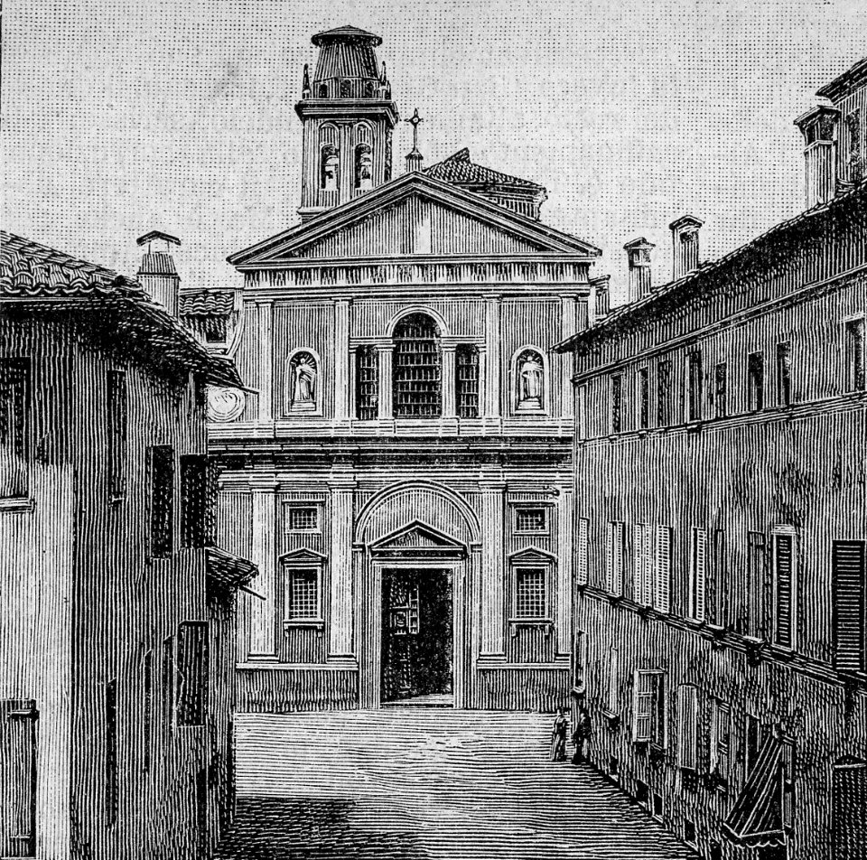 Correggio – Facciata di San Giuseppe (xilografia)