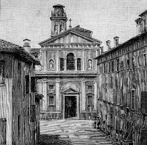 Correggio – Facciata di San Giuseppe (xilografia)