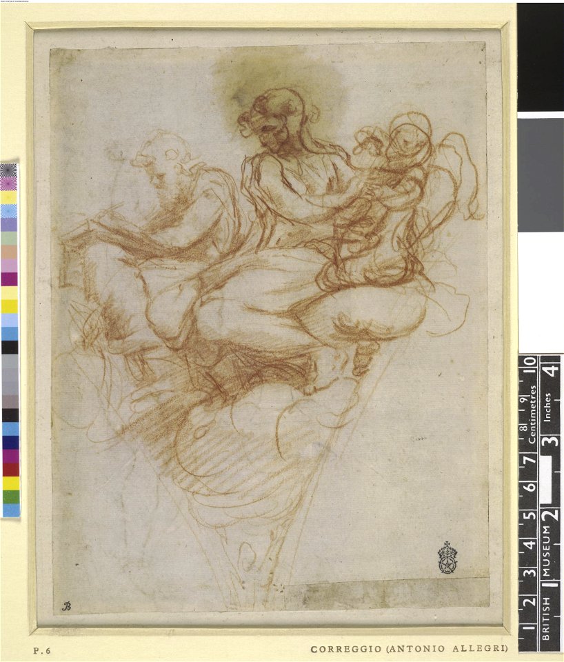 Correggio - A study for a pendentive with St Matthew and St Jerome, 1953,1212.1