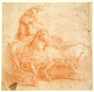 Correggio - Frau, die einen Triumphwagen lenkt (Das Seelengespann), C 1896-31