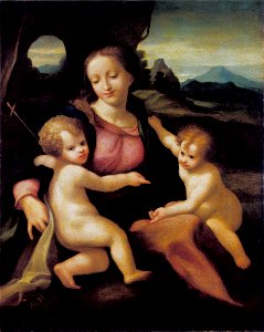 Correggio - Maria met Christus en Johannes de Doper als kinderen - 1176 - Städel Museum
