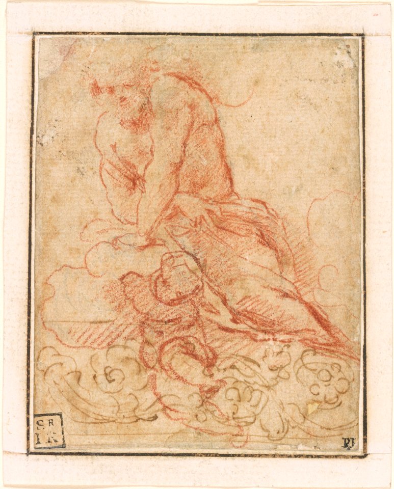 Correggio - Study for an Apostle, with a Putto and Decorative Frieze, 1980.55