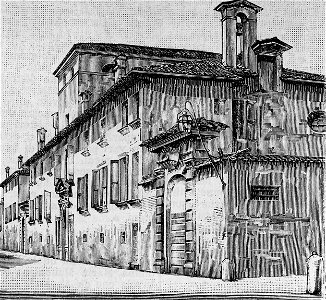 Correggio – Ospedale infermi (xilografia)