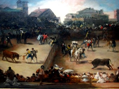 Corrida de toros en una plaza partida por Goya