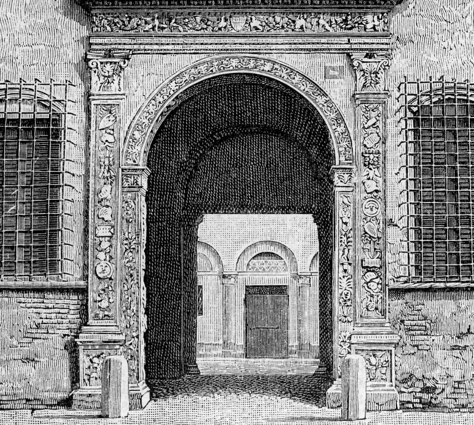 Correggio – Ingresso al palazzo dei Principi (xilografia)