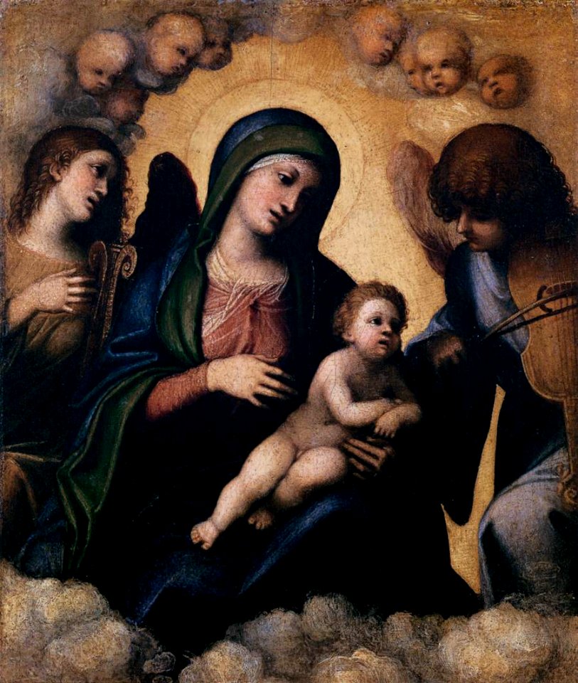 Correggio, madonna in gloria, uffizi