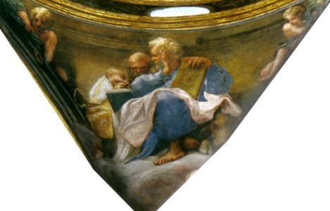Correggio, cupola, santi matteo e girolamo