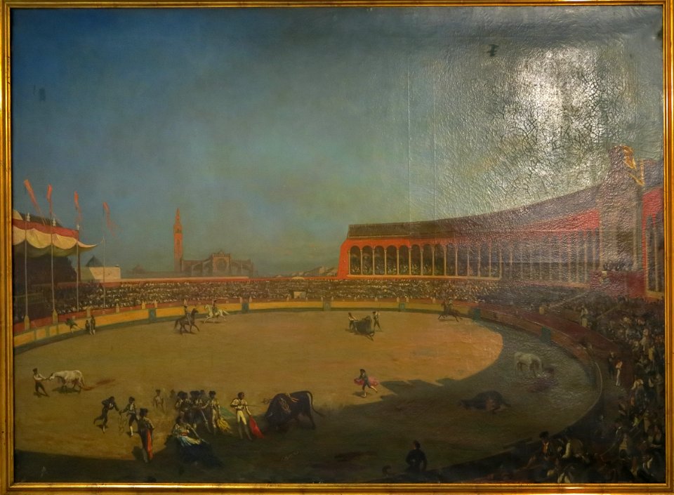 Corrida en la plaza de toros de Sevilla. Louis Ginain (1852)