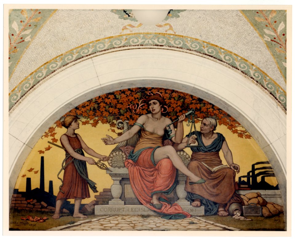 Corrupt legislation mural by Elihu Vedder, Jefferson Building, Library of Congress LCCN2005675762