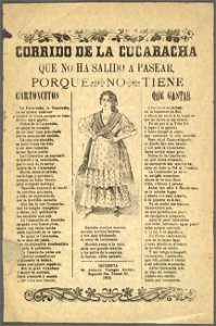 Corrido de la cucaracha que no ha salido a pasear, porque no tiene cartoncitos que gastar LCCN99615844