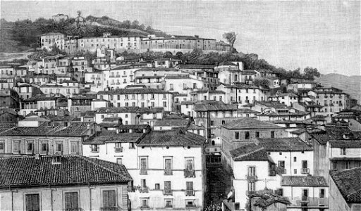 Cosenza – Vista dai Tribunali (xilografia)