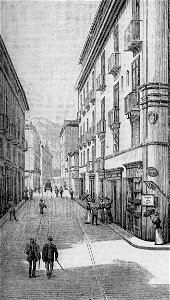 Cosenza – Il corso Giostra Nuova da Gallicchio (xilografia)