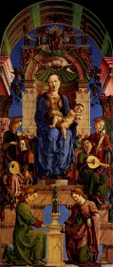 Cosmè Tura - Madonna with the Child Enthroned (panel from the Roverella Polyptych) - WGA23115