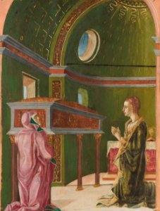 Cosmè Tura - Saint Lucy and Saint Eutychia at the Shrine of Saint Agatha - P15s4 - Isabella Stewart Gardner Museum
