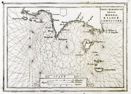 Costa Meridionale della Morea e Isole convicine - Coronelli Vincenzo - 1686
