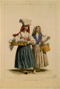 Costume des Eaux-Bonnes (Deux jeunes bouquetières) - Fonds Ancely - B315556101 A DEVERIA 006