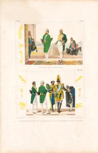 Costume des ministres - L´Empereur suivi d´un chambellan et d´un premier valet de chambre, da Coleção Brasiliana Iconográfica