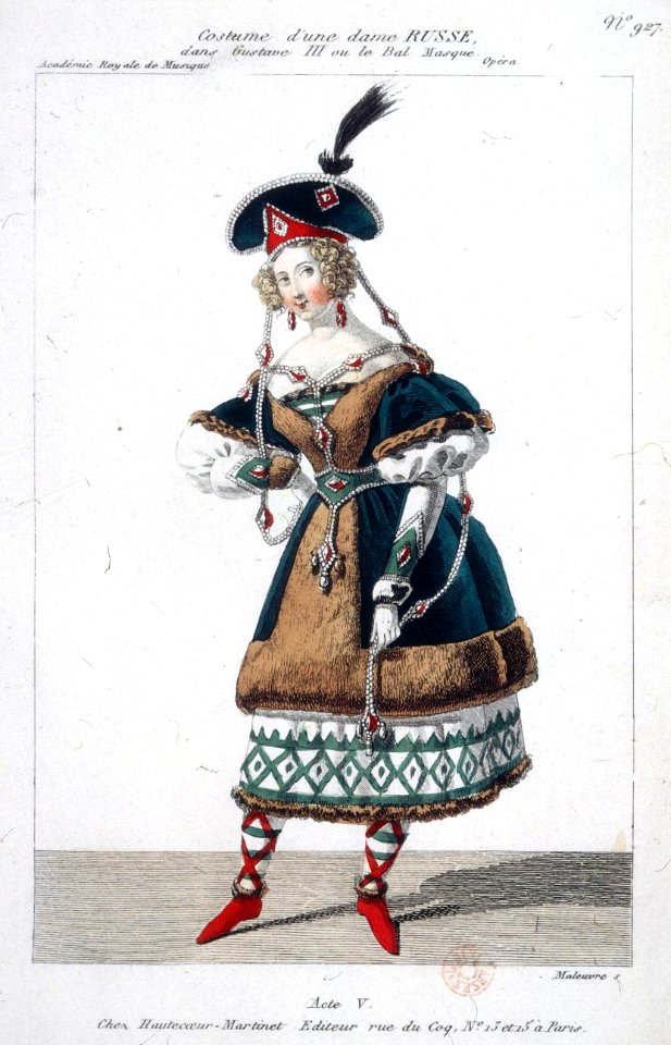 Costume d'une dame russe in Gustave III by Auber 1833 - Gallica