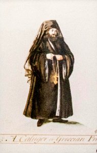 Costume of a Greek priest. Free illustration for personal and commercial use.