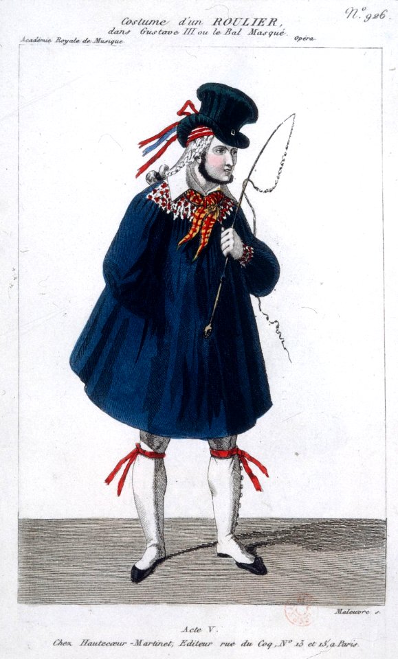 Costume d'un roulier in Gustave III by Auber 1833 - Gallica