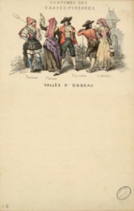 Costumes des Basses-Pyrénées - Vallée d'Ossau - Faneuse, fileuse, paysans, laitière - Fonds Ancely - B315556101 A PAPIER 2 011