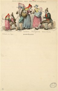 Costumes des Hautes-Pyrénées - Barèges - Enfants du pays, guide, laitière, bourgeoise, vieux guide - Fonds Ancely - B315556101 A PAPIER 2 014
