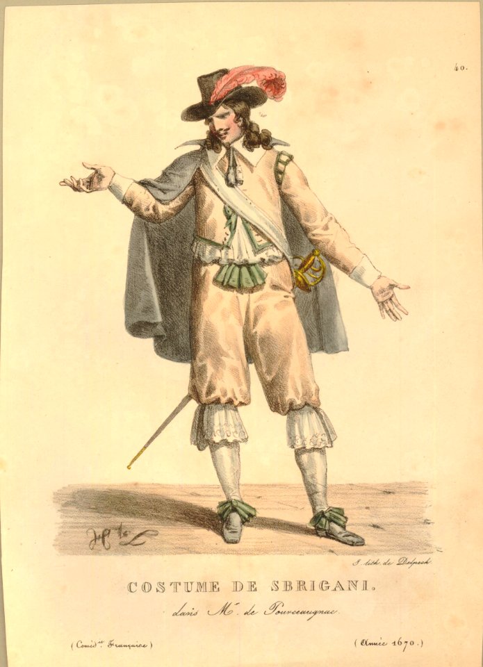 Costume de Sbrigani, dans Mr de Pourceaugnac (BM 1871,1209.2546)