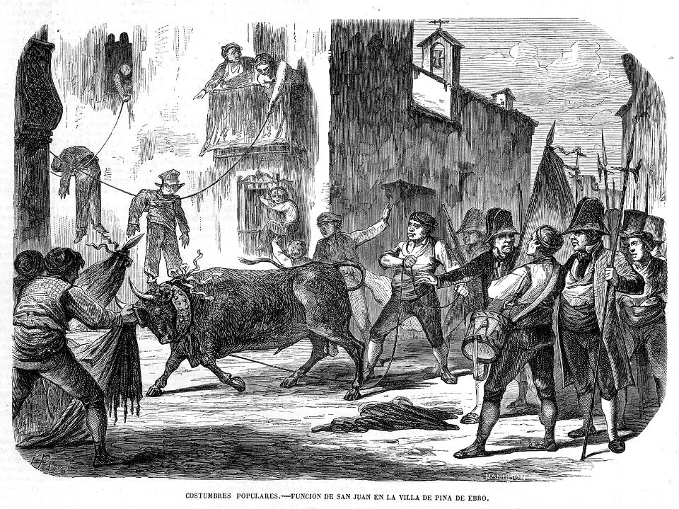 Costumbres populares, función de San Juan en la villa de Pina de Ebro, de Padró
