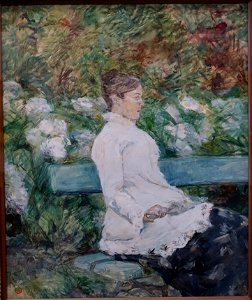 Countess Adele de Toulouse Lautrec in the Garden of Malrome, by Henri de Toulouse-Lautrec, 1880-1882, oil with essence on paperboard - Museu de Arte de São Paulo - DSC07415