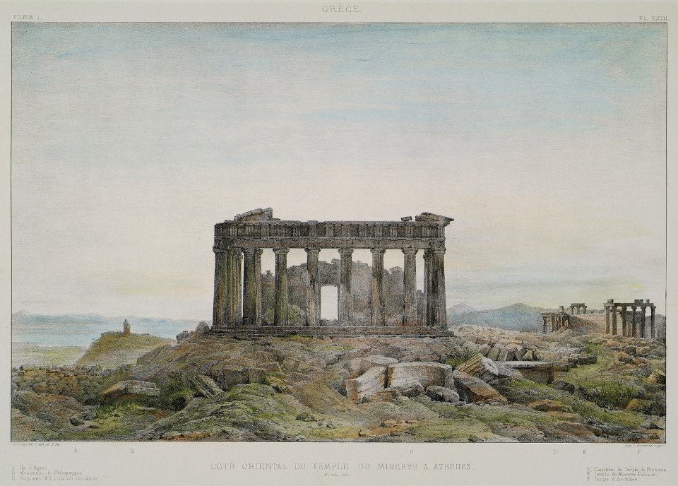 Coté oriental du temple de Minerve à Athènes - Rey Etienne - 1867