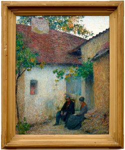 Couple en conversation devant la ferme Henri Martin musée de Cahors Henri-Martin 2012.4.15