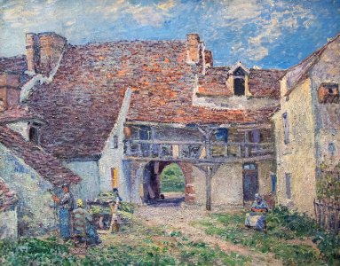 Cour de ferme à Saint-Mammès - Alfred Sisley