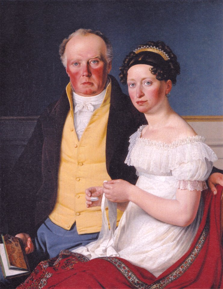 Count Preben Bille-Brahe and his second wife Johanne Caroline nee Falbe 1817 by CW Eckersberg
