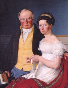 Count Preben Bille-Brahe and his second wife Johanne Caroline nee Falbe 1817 by CW Eckersberg