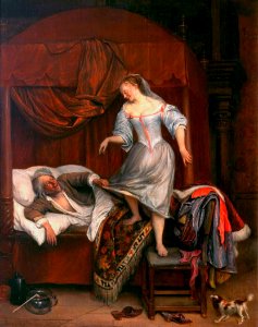 Couple in a bedroom, by Jan Steen