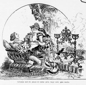 Couple heureux - Tiers Livre de Rabelais illustré par Albert Robida, chap. IX