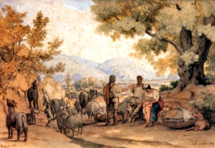 Country landscape of Italy (1852) - Guillaume Bodinier
