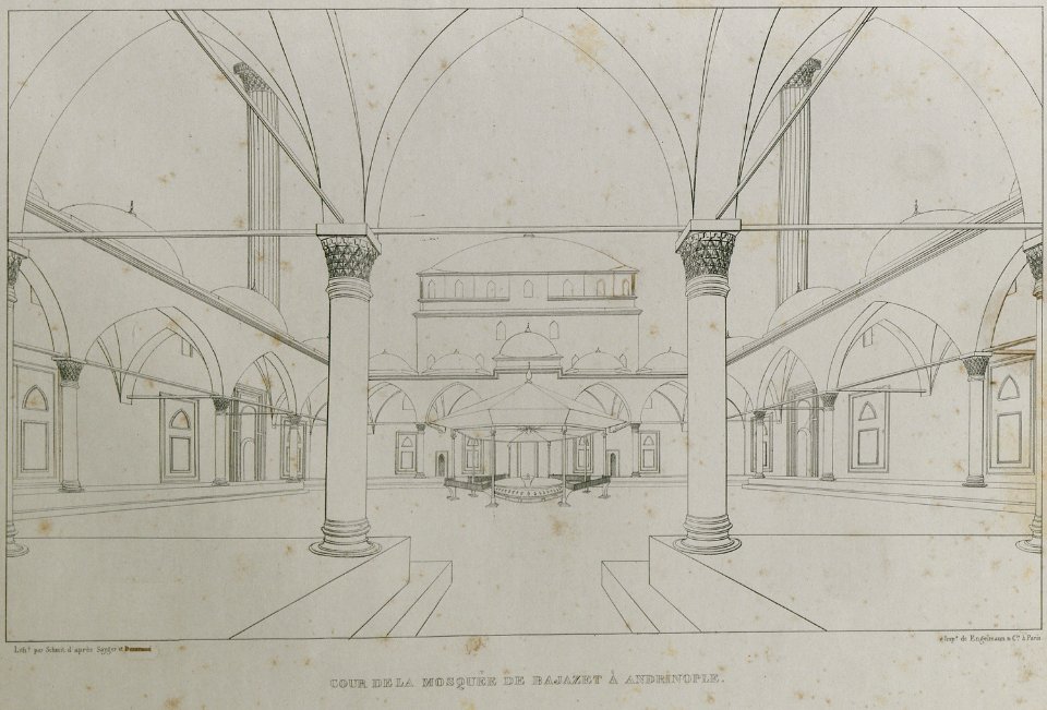 Cour de la mosquée de Bajazet à Andrinople - Sayger C - 1834