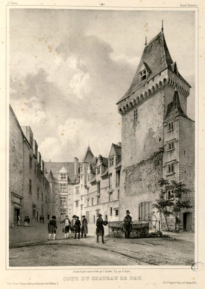 Cour du château de Pau (Basses Pyrénées) - Fonds Ancely - B315556101 A JACOTTET 2 019