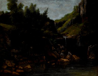 Courbet, Gustave - Cascade in a Rocky Landscape - Google Art Project