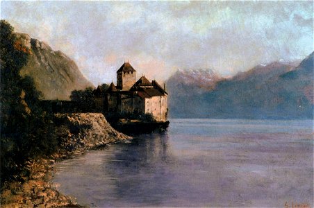 Gustave Courbet - The Château de Chillon - WGA05519. Free illustration for personal and commercial use.