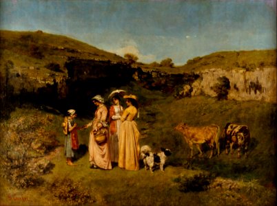 Young Ladies of the Village 1852 Gustave Courbet. Free illustration for personal and commercial use.