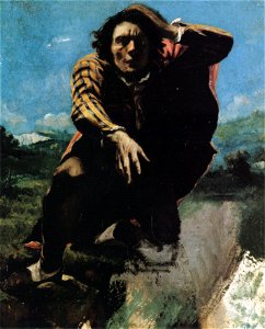 The Man Made Mad with Fear by Gustave Courbet (detail). Free illustration for personal and commercial use.