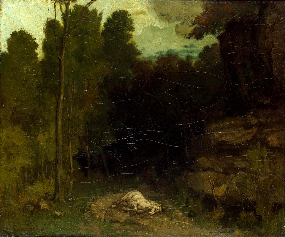 Courbet - Landscape with a dead horse - Hermitage