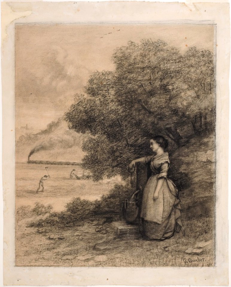 Courbet - Peasant Girl by a Pump, c. 1860