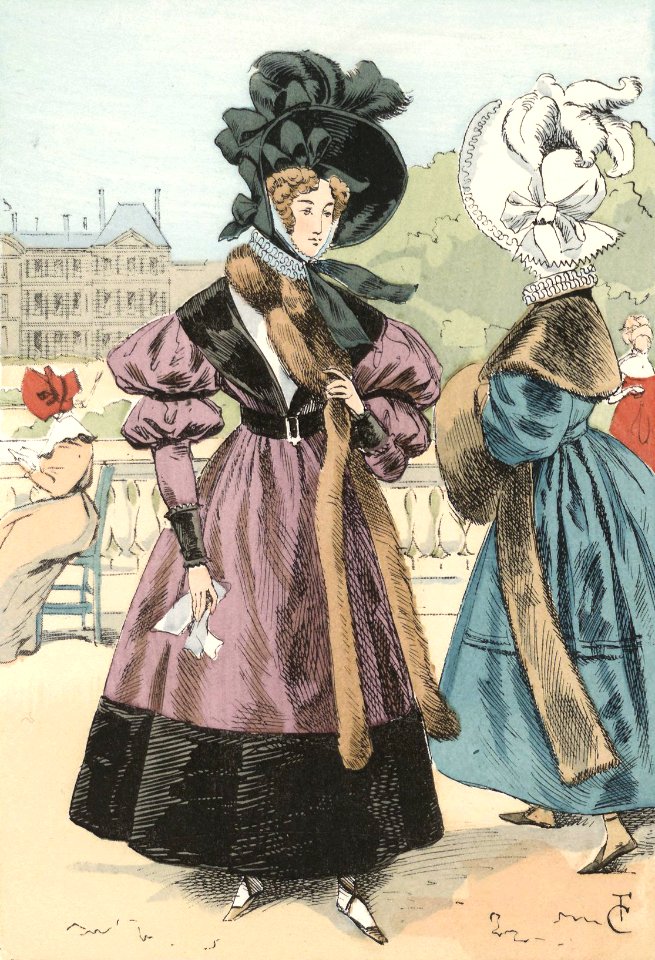 A Winter stroll in the Luxembourg gardens, 1830
